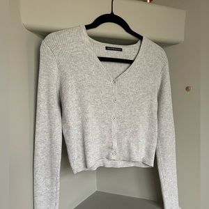 Brandy Melville Gray Ribbed Cardigan